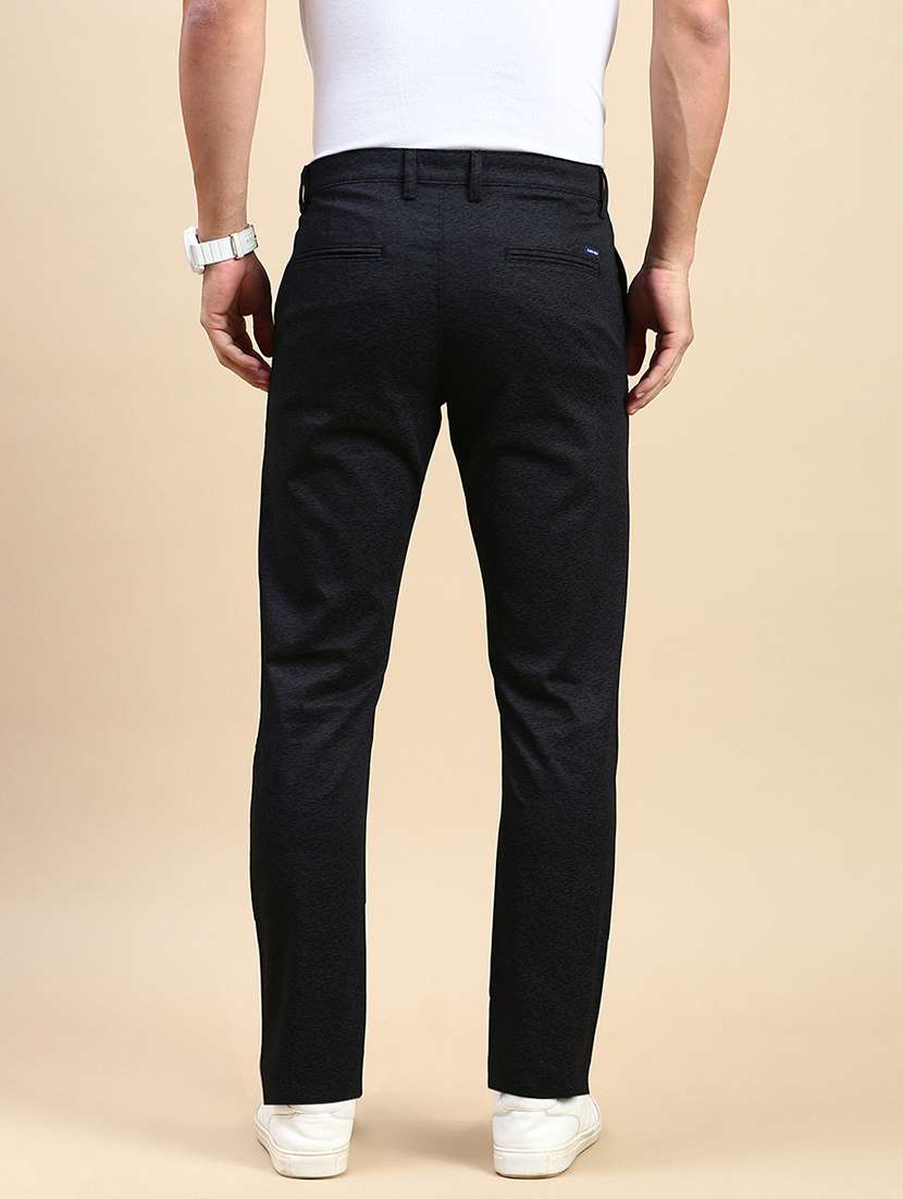 men mid rise solid flat front casual trouser - 21746568 -  Standard Image - 3