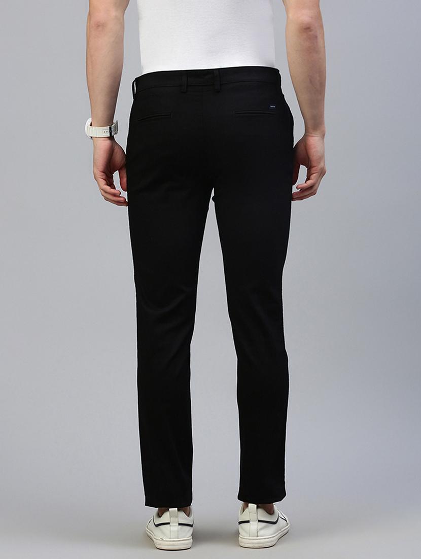 men mid rise solid flat front casual trouser - 21746576 - Standard Image - 3