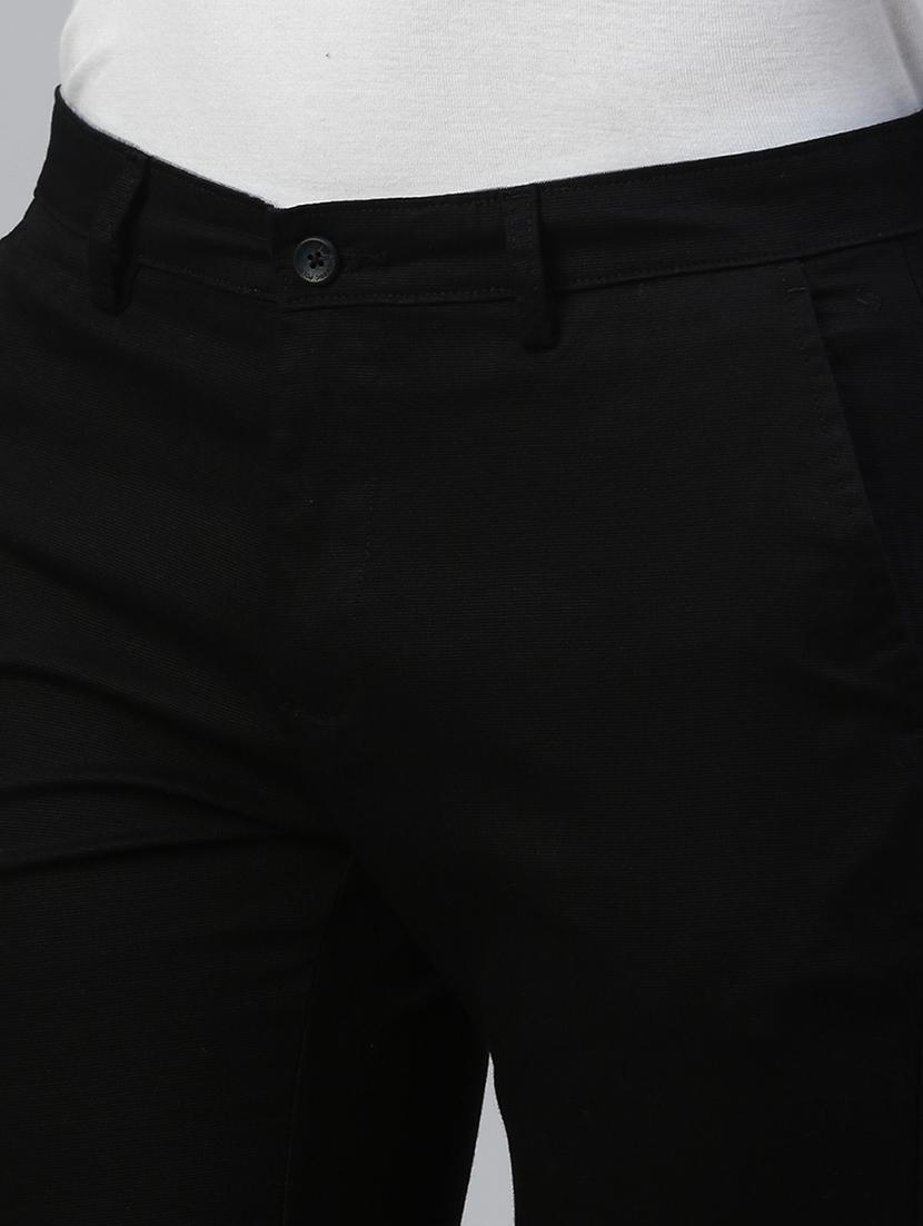 men mid rise solid flat front casual trouser - 21746576 - Standard Image - 5