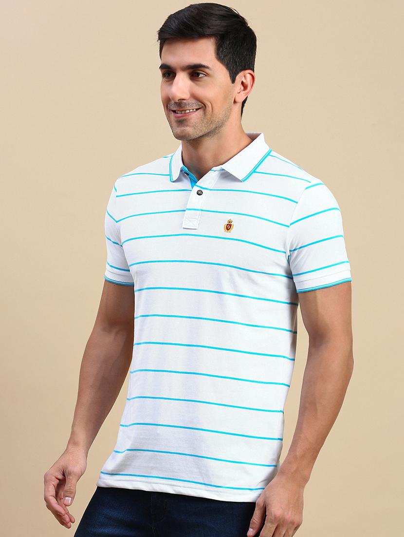 men short sleeves striped polo t-shirt