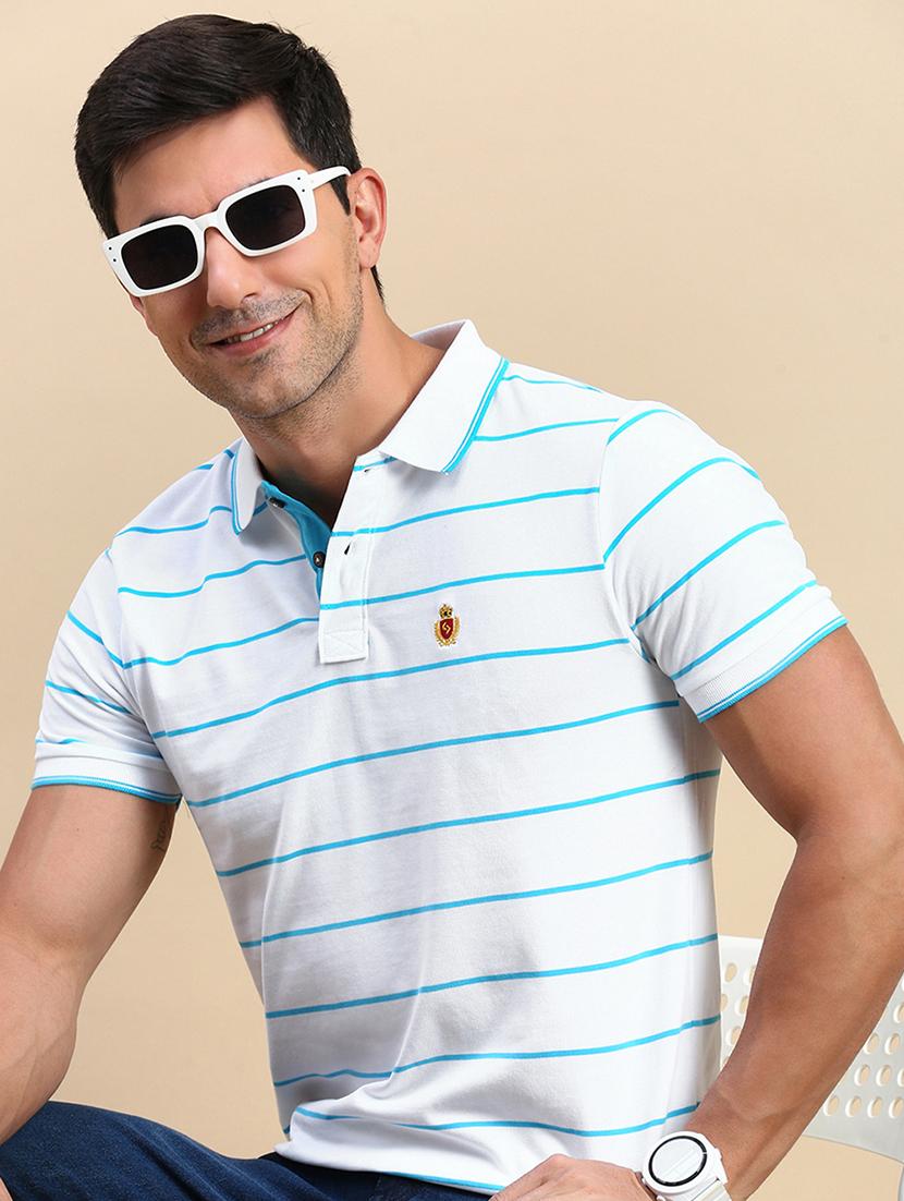 men short sleeves striped polo t-shirt - 21746586 - Standard Image - 3