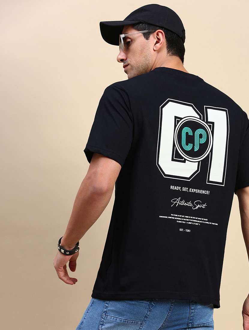 men short sleeves front & back print t-shirt - 21746588 - Standard Image - 3