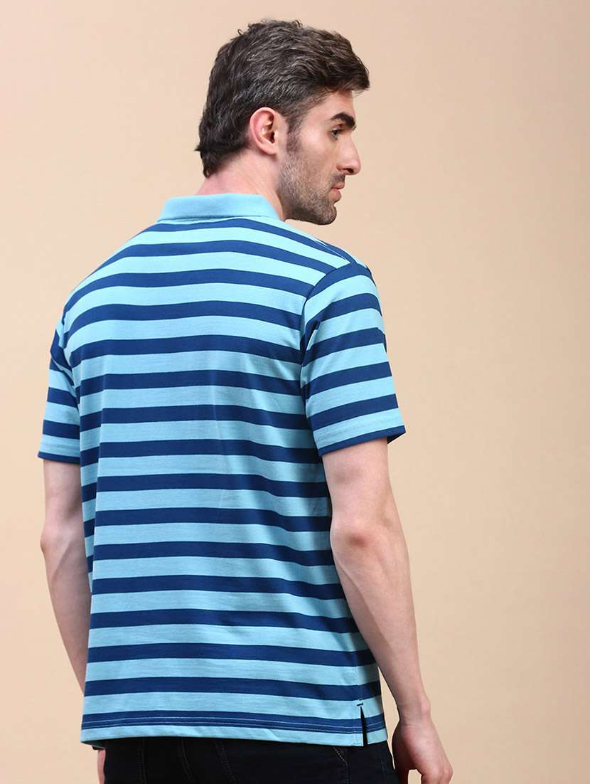 men short sleeves striped polo t-shirt - 21746597 -  Standard Image - 3