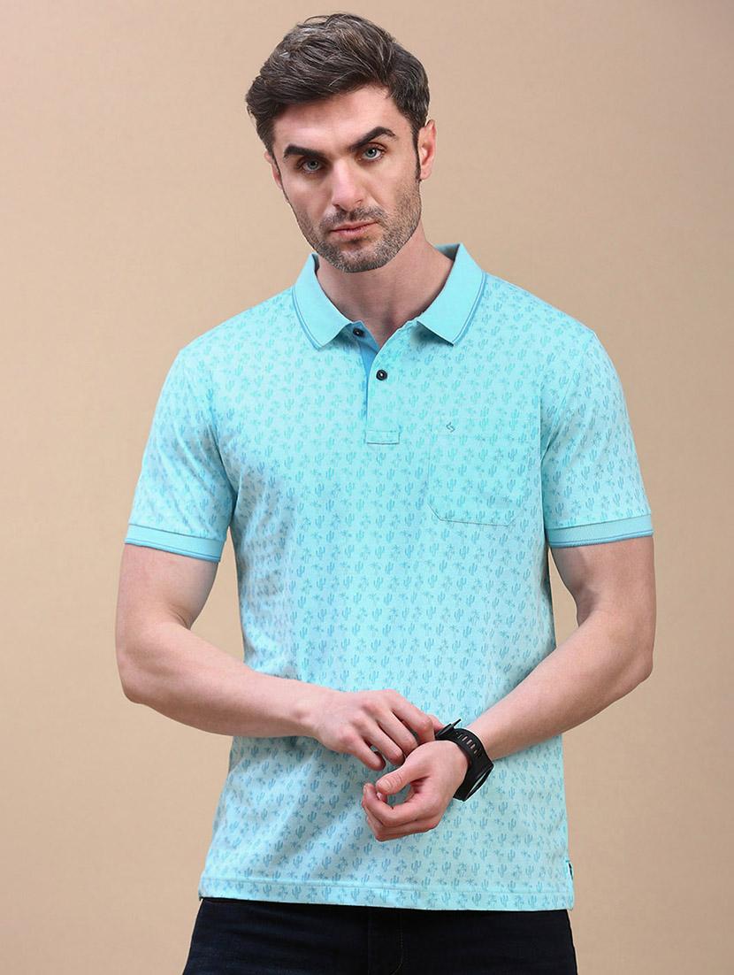 men printed short sleeves polo t-shirt