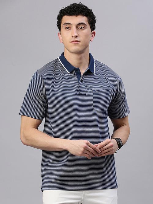 men striped short sleeves polo t-shirt - 21746620 - Standard Image - 0