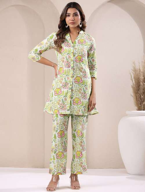 women printed kurta pant co-ord set - 21746636 -  Standard Image - 0