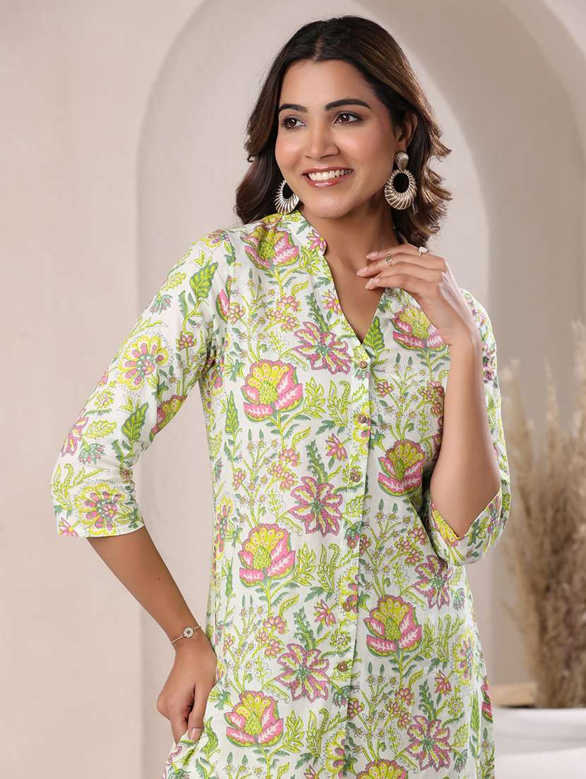 women printed kurta pant co-ord set - 21746636 - Standard Image - 3