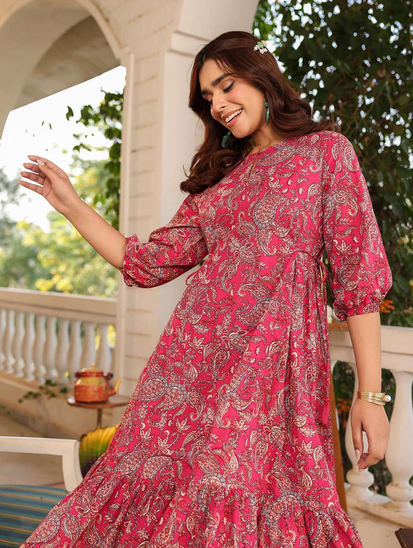 women printed tiered dress  - 21746643 -  Standard Image - 3