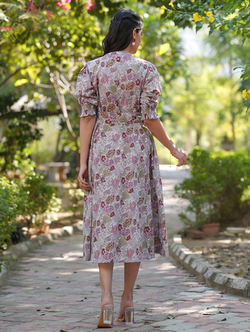 women floral printed a-line dress  - 21746648 -  Standard Image - 3