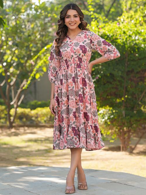 women floral printed tiered dress  - 21746657 -  Standard Image - 0