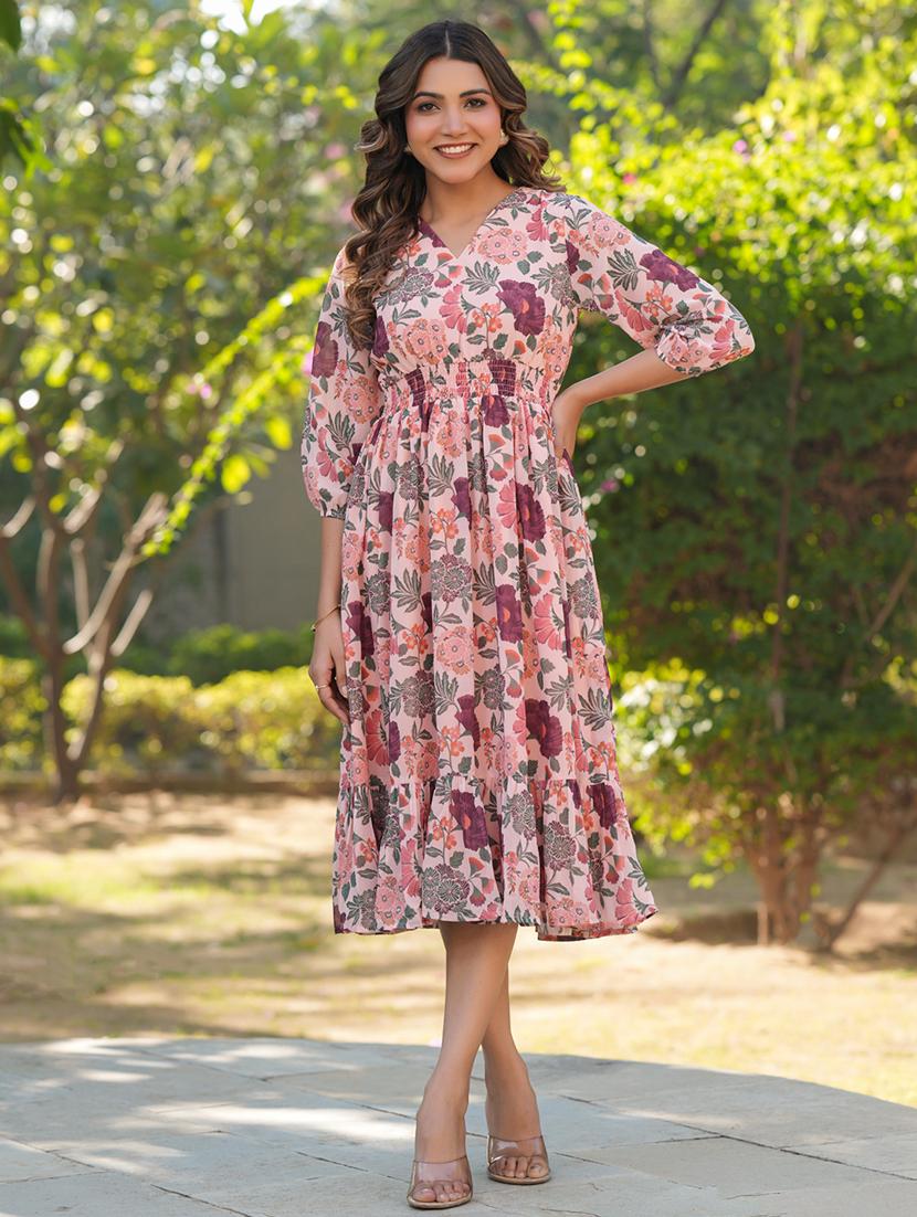 women floral printed tiered dress  - 21746657 -  Zoom Image - 0