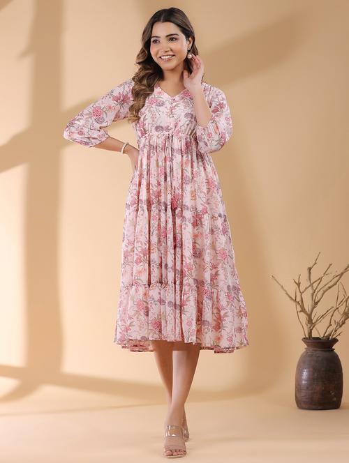 women floral printed tiered dress - 21746658 - Standard Image - 0