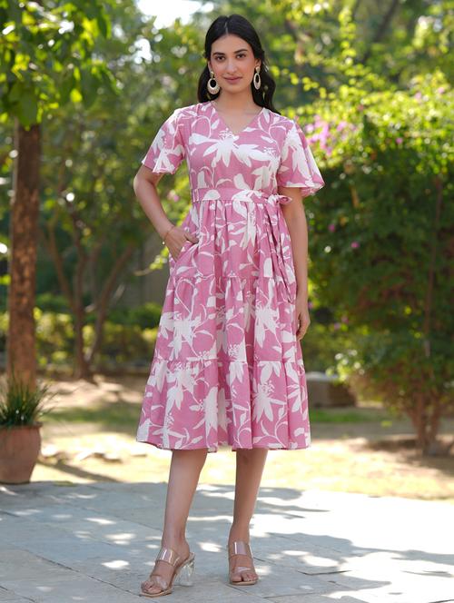 women floral printed tiered dress - 21746673 - Standard Image - 0
