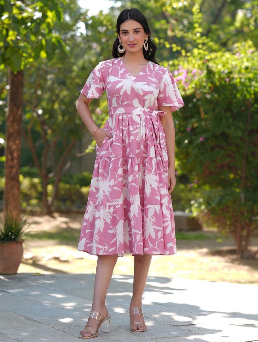 women floral printed tiered dress - 21746673 - Zoom Image - 0