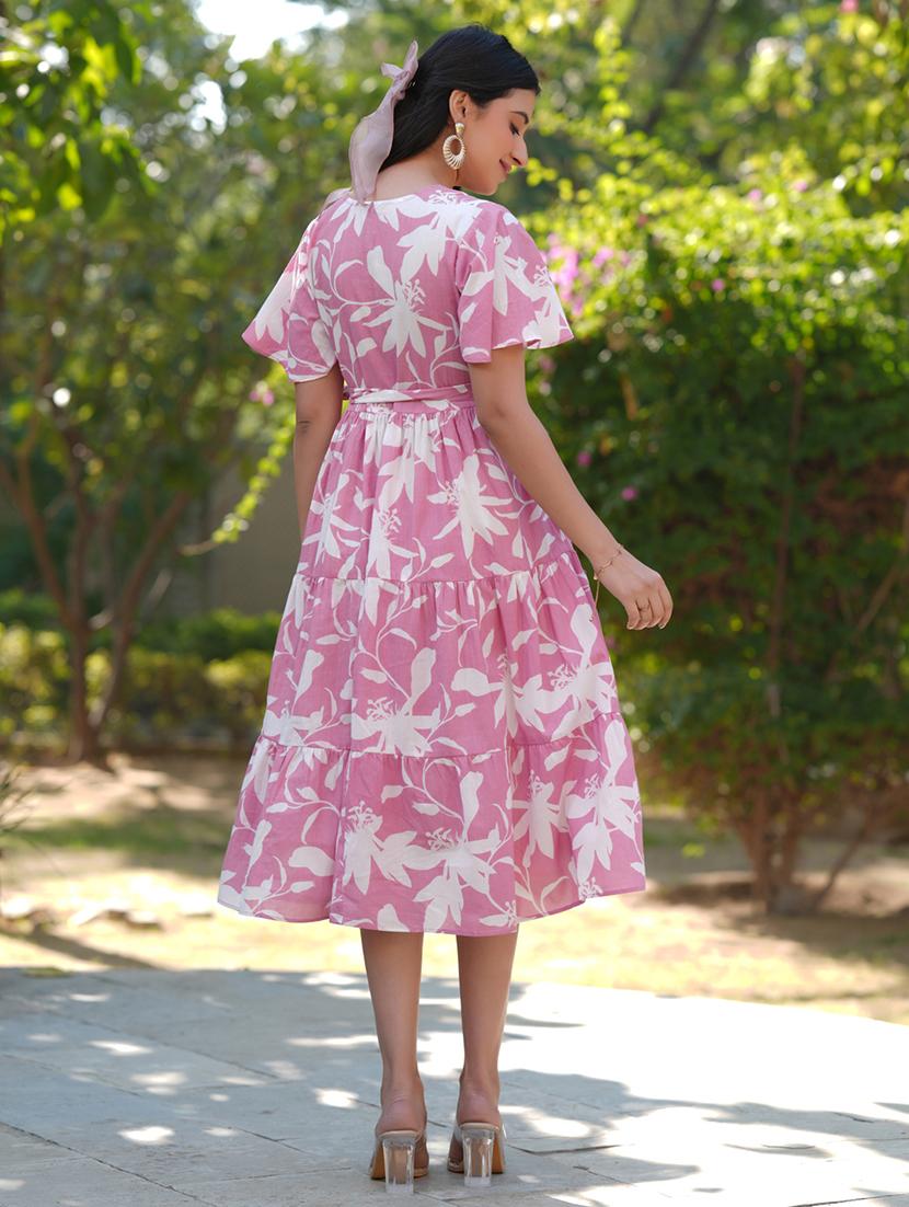 women floral printed tiered dress - 21746673 - Standard Image - 3