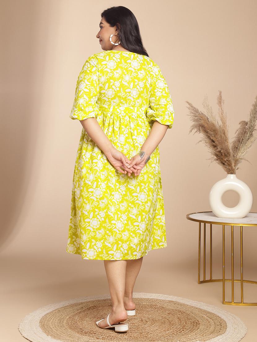 women floral print a-line dress - 21746696 - Standard Image - 3