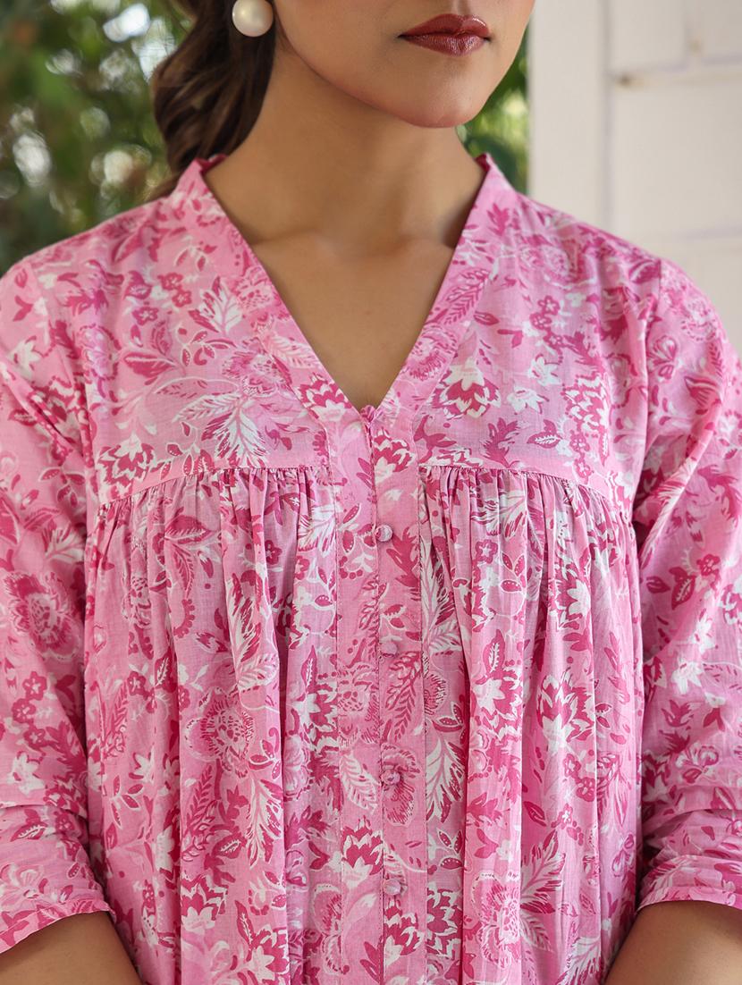 women printed v-neck a-line kurta - 21746709 - Standard Image - 5