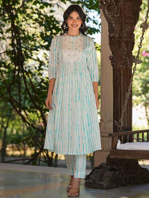 women tie & dye kurta pant set - 21746724 -  Standard Image - 0