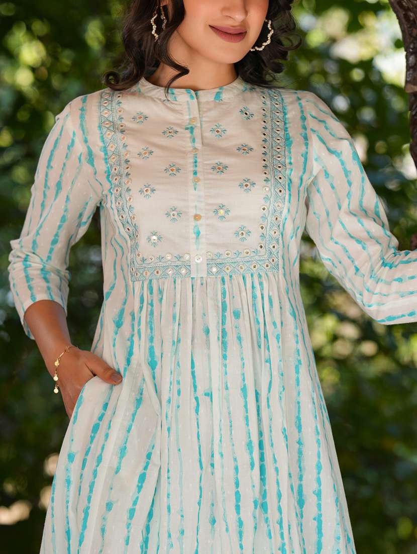 women tie & dye kurta pant set - 21746724 - Standard Image - 5