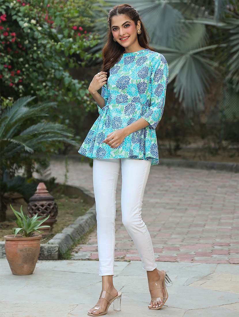 women floral print a line tunic - 21746750 -  Standard Image - 3