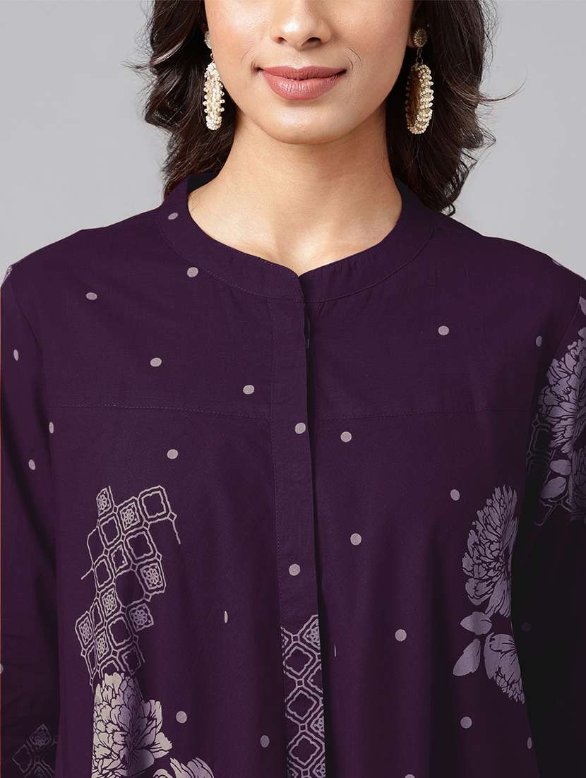 women printed three quarter sleeve tunic - 21746769 -  Standard Image - 5