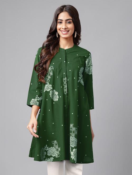 women printed three quarter sleeve tunic - 21746770 -  Standard Image - 0