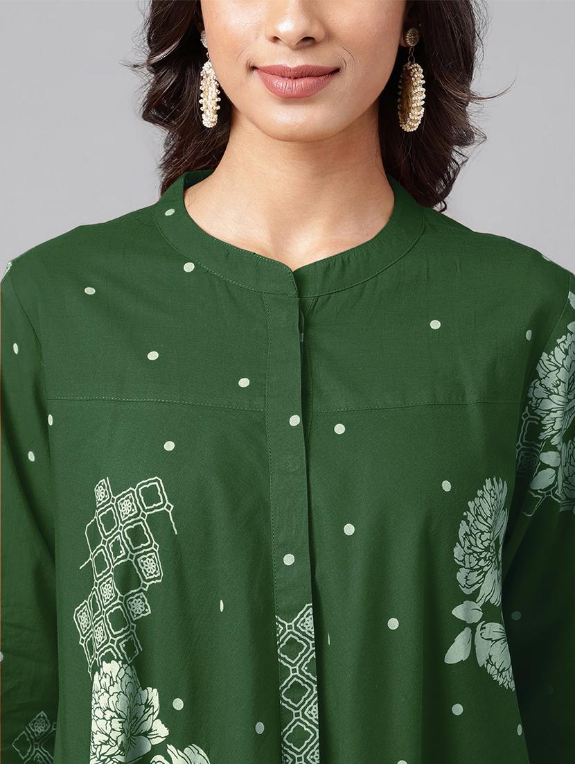 women printed three quarter sleeve tunic - 21746770 - Standard Image - 5