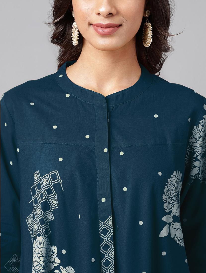 women printed three quarter sleeve tunic - 21746771 - Standard Image - 5