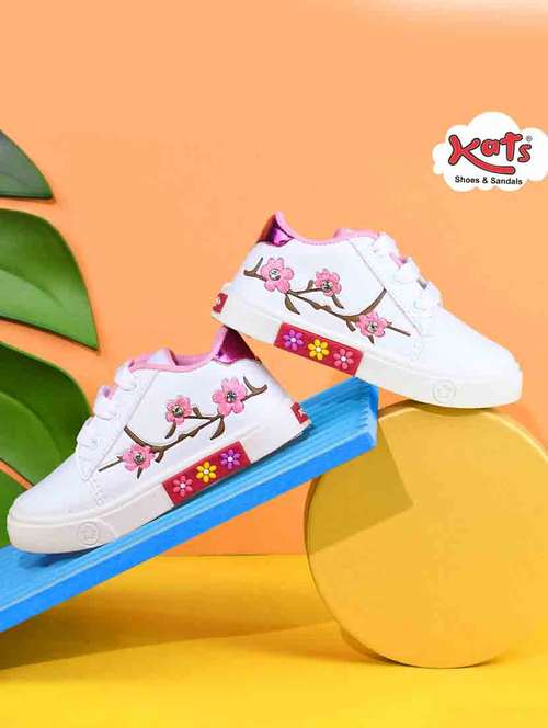 girls pink lace up sneakers - 21746953 -  Standard Image - 0