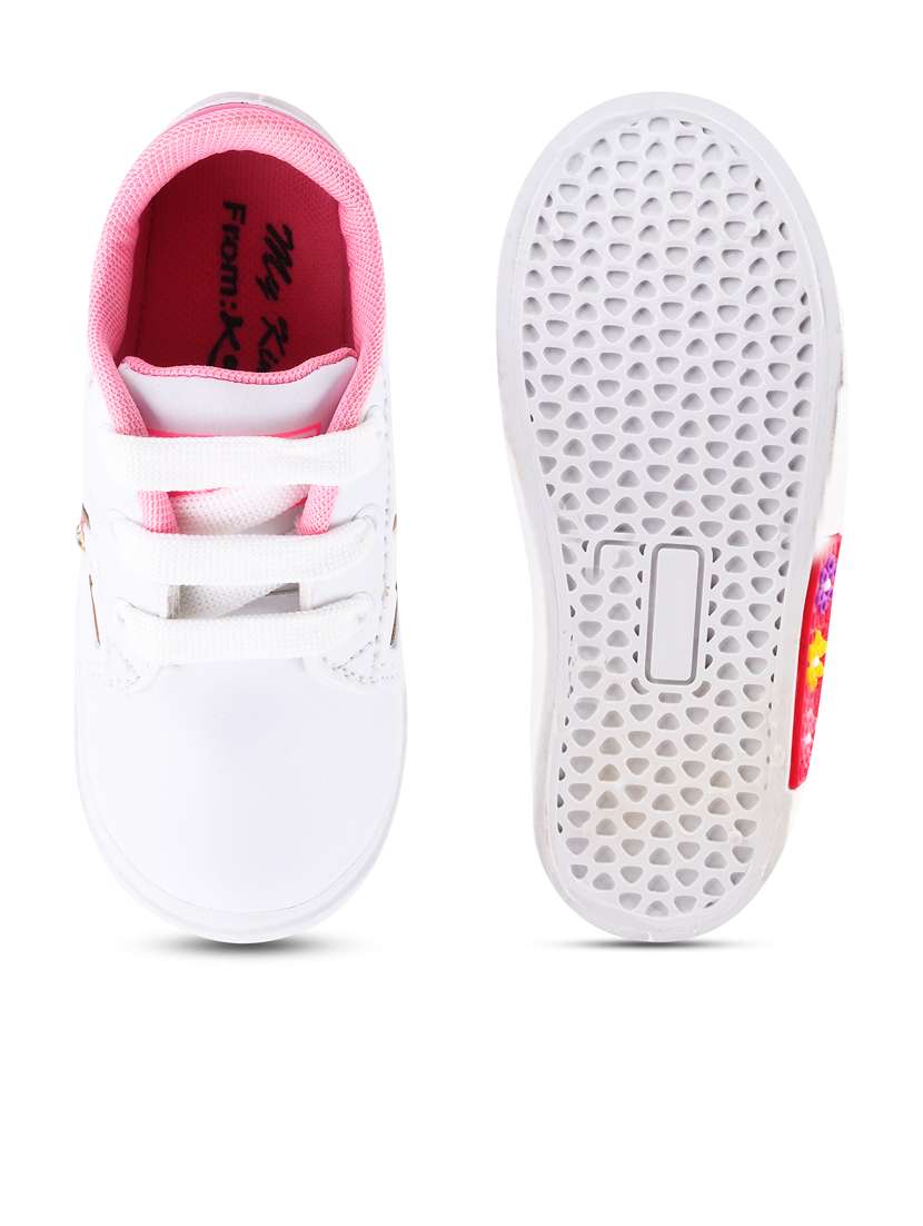 girls pink lace up sneakers - 21746953 -  Standard Image - 3