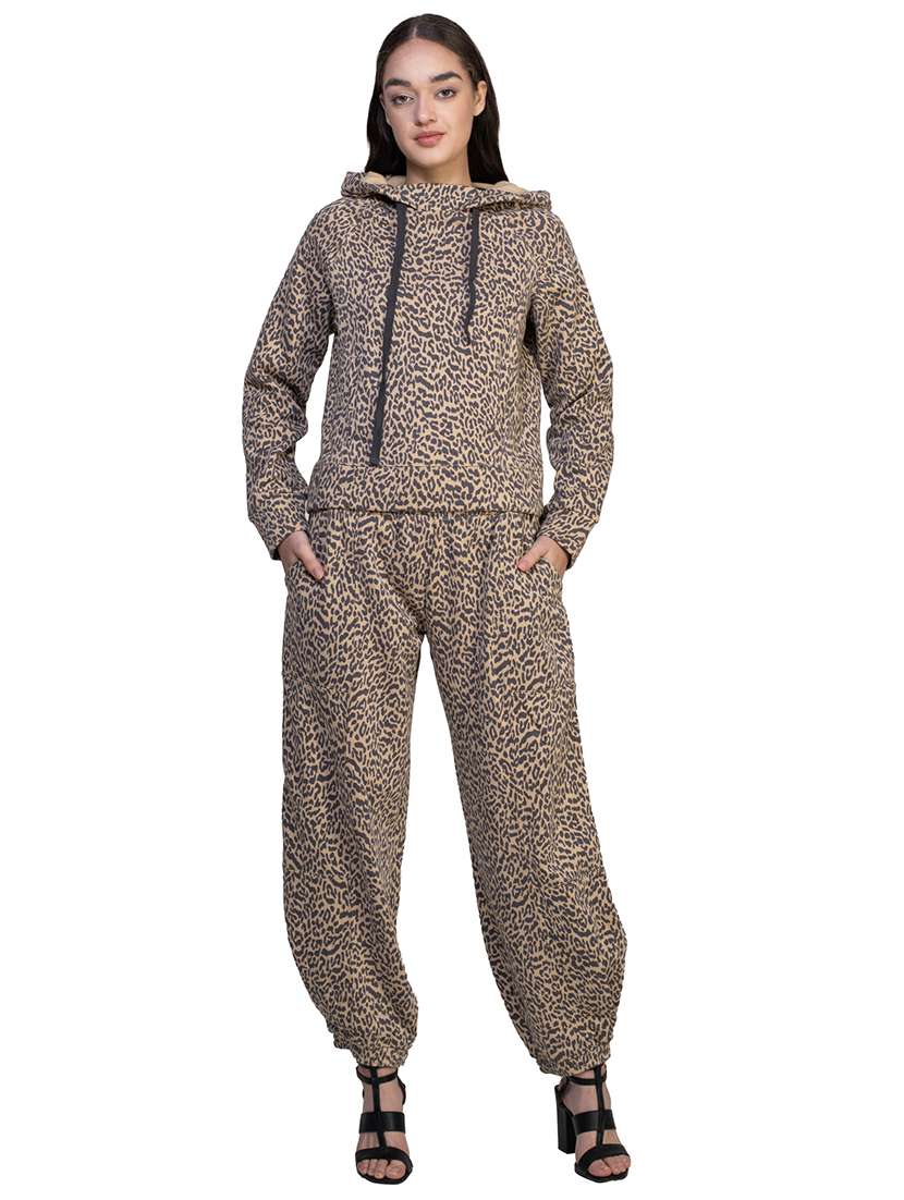 women all over print hooded sweatshirt