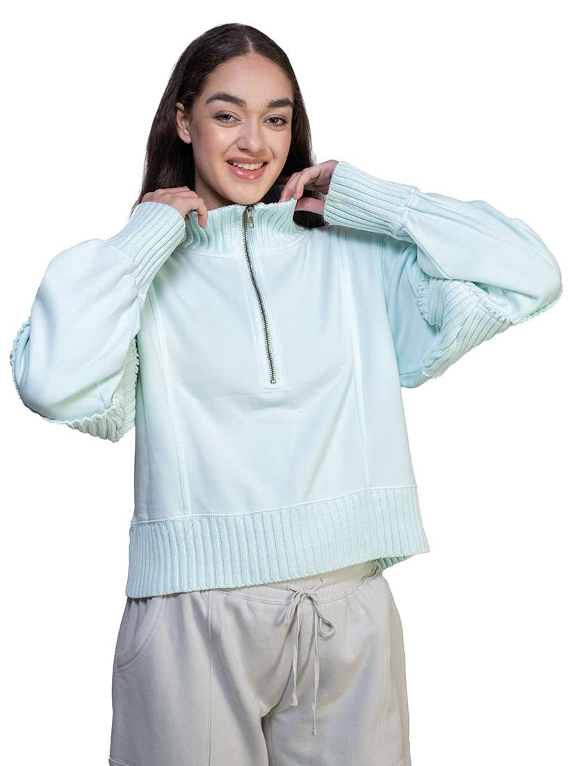 women solid long sleeve sweatshirt