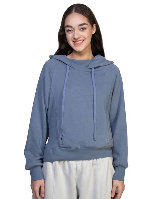 women solid long sleeve sweatshirt - 21747112 - Standard Image - 0