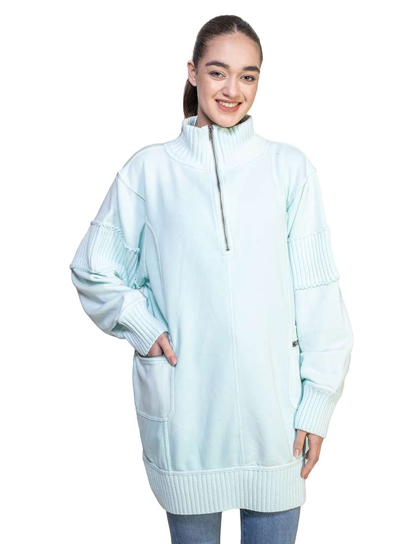 women solid long sleeve sweatshirt