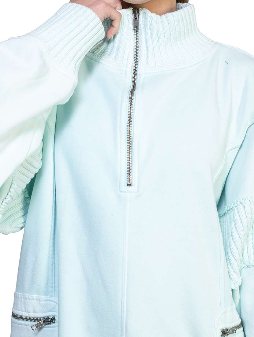 women solid long sleeve sweatshirt - 21747113 -  Standard Image - 3