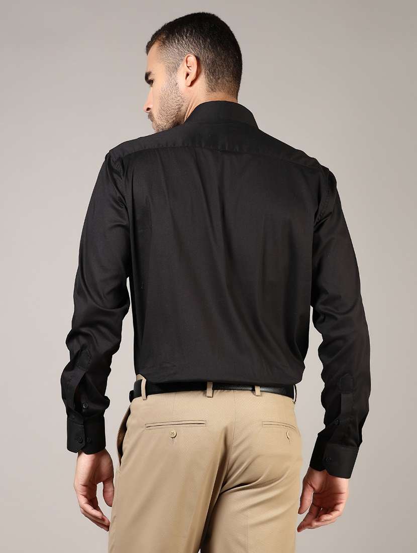 men solid long sleeve regular fit formal shirt - 21747484 - Standard Image - 3