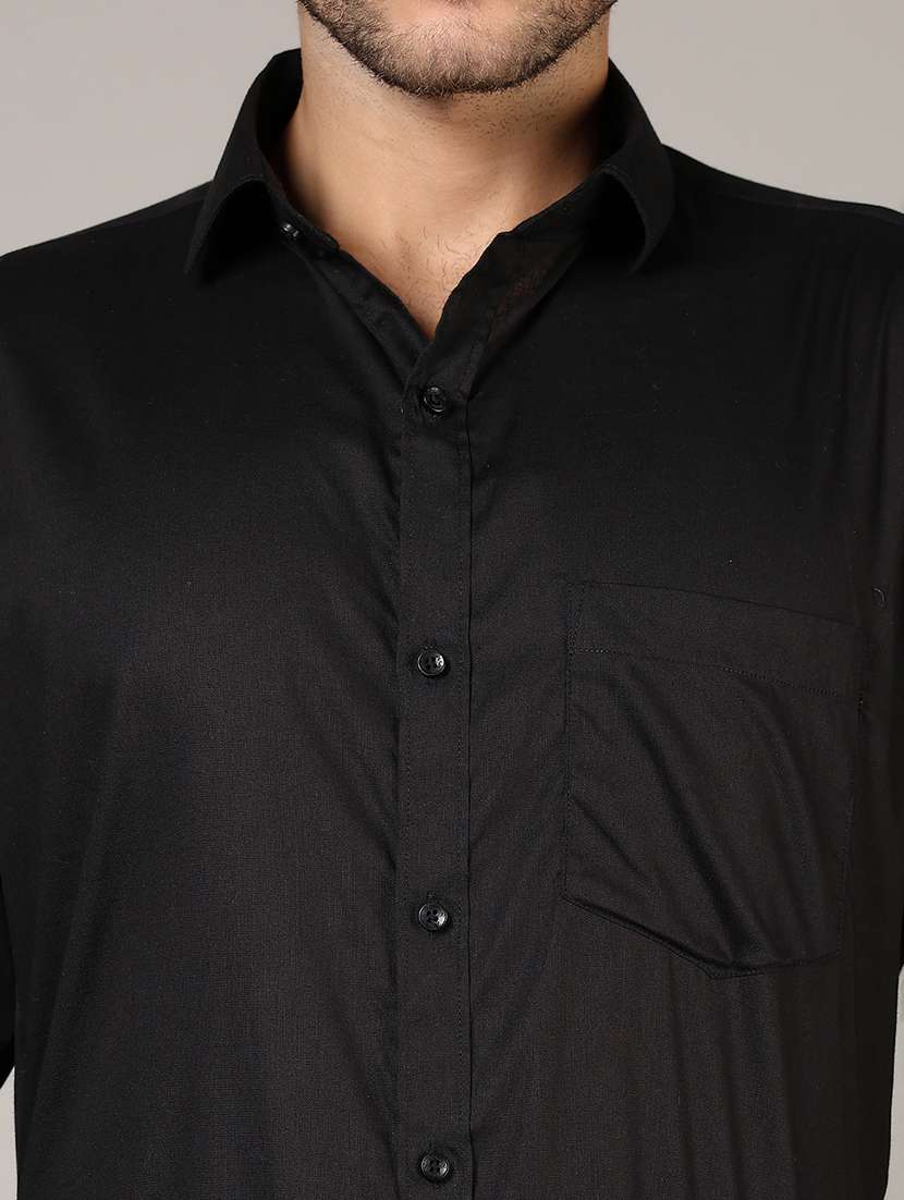 men solid long sleeve regular fit formal shirt - 21747484 - Standard Image - 5