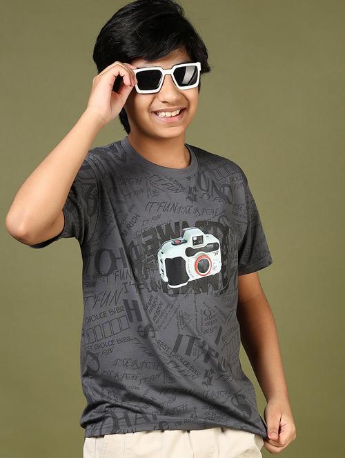 boys printed round neck short sleeves t-shirt - 21747494 - Standard Image - 0