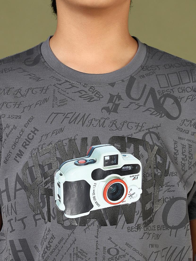 boys printed round neck short sleeves t-shirt - 21747494 - Standard Image - 5