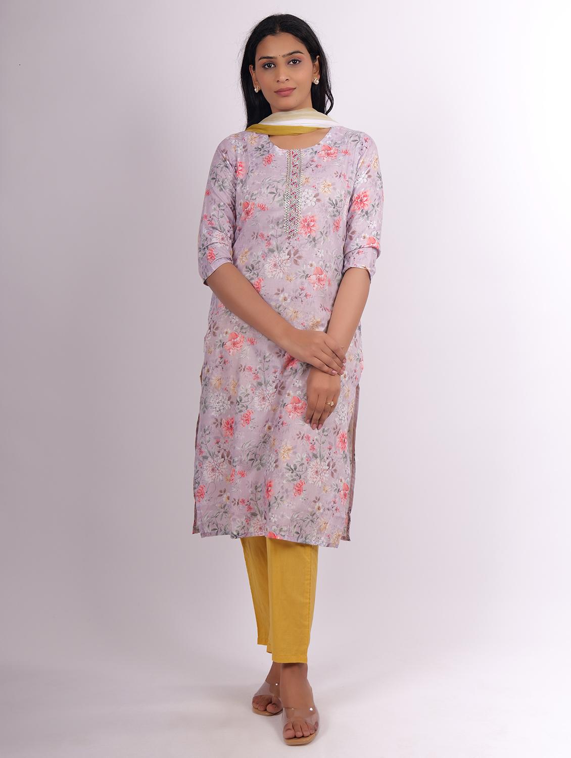 women printed kurta pant set with dupatta - 21747548 - Zoom Image - 0