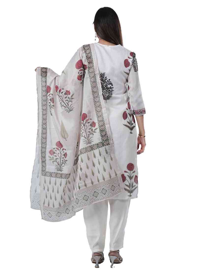 women three quarter sleeve kurta pant with dupatta set - 21747557 -  Standard Image - 3