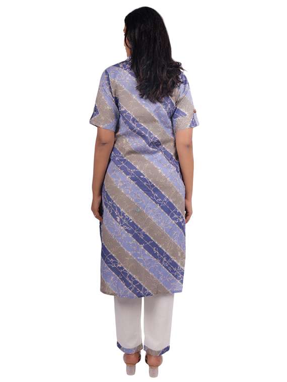 women printed roll up sleeve kurta pant set - 21747632 -  Standard Image - 3