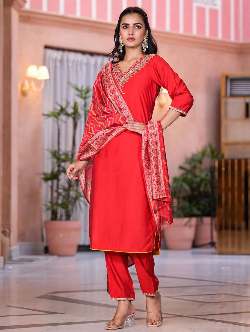 women embroidered kurta pant set with dupatta - 21747800 -  Zoom Image - 0