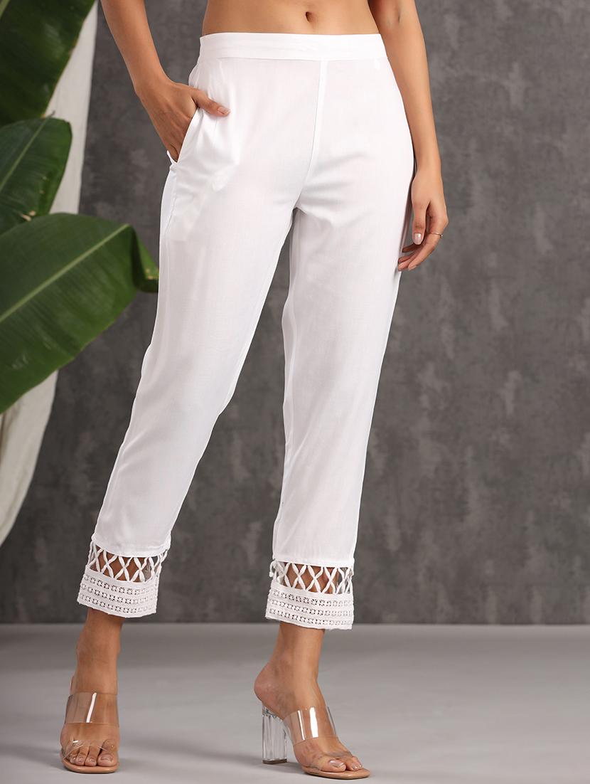 women solid mid rise cigarette pant - 21747819 -  Zoom Image - 0