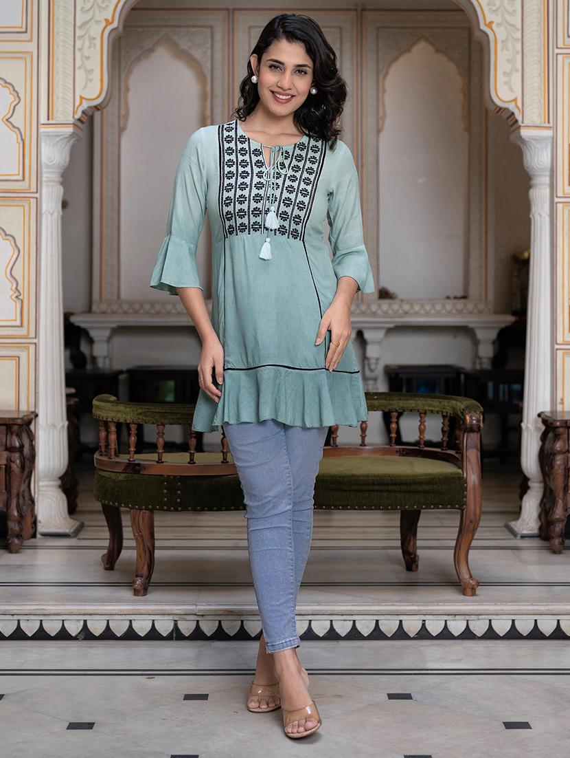 women embroidered tiered tunic - 21747862 - Standard Image - 3
