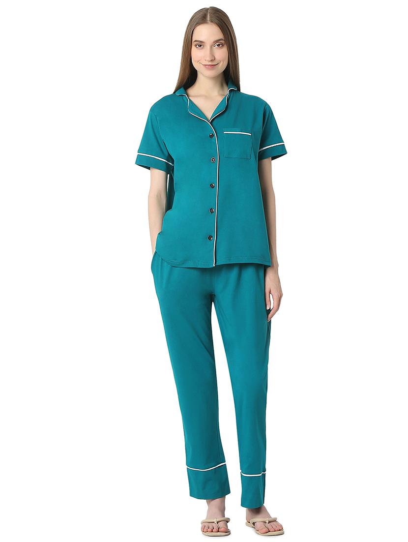 women solid nightwear pyjama set - 21747864 - Zoom Image - 0