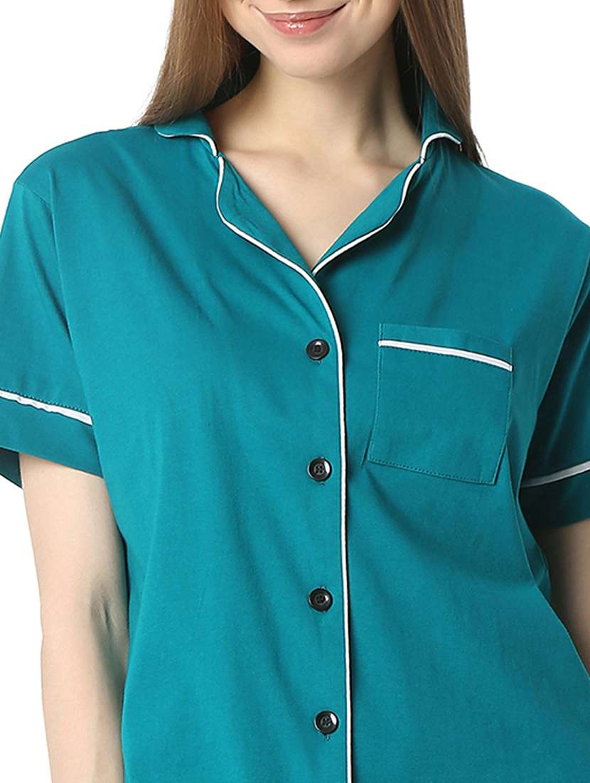 women solid nightwear pyjama set - 21747864 - Standard Image - 5