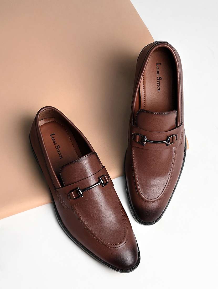 men tan slip on loafer