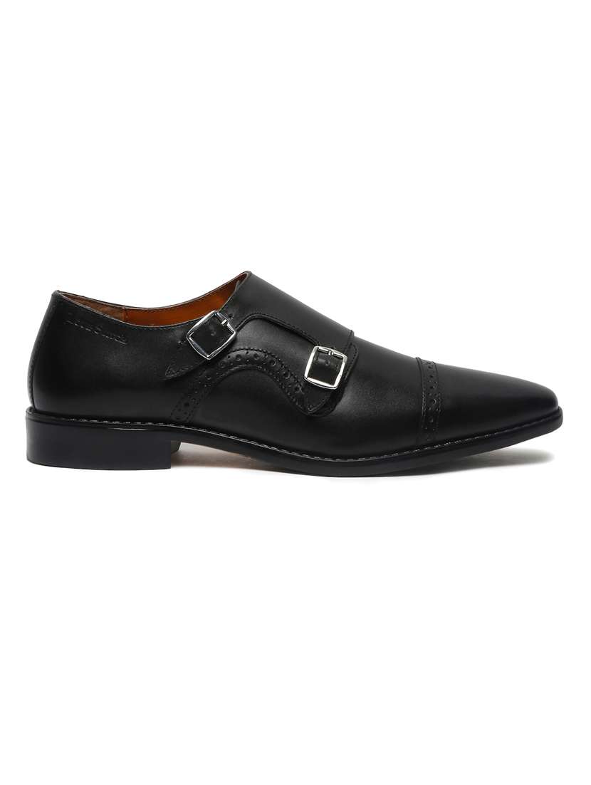 Men Solid Slip On Monk Straps - 21747976 -  Standard Image - 3
