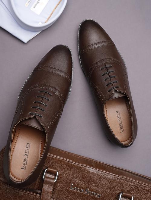 men solid lace-up oxfords - 21747993 - Standard Image - 0